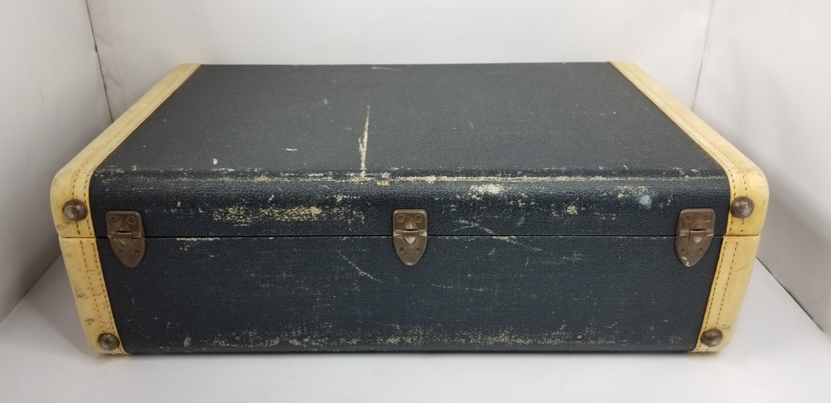 Vintage Hartmann Navy Blue Skymate & Leather Trim Hard Case