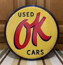 OK USED CARS Chevrolet Coke Vintage Style Decor Parts Gas Oil Garage Dealer