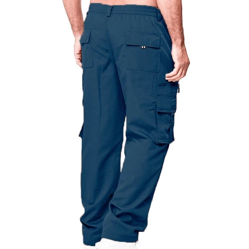 Mens Lightweight with Pockets Bottoms Men Leisure Elastic Waist Cargo Pants - Picture 22 of 47