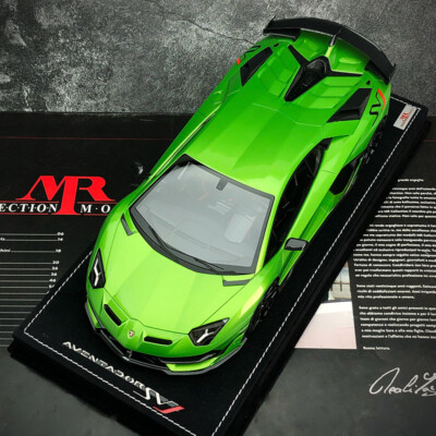 Rare MR 1/18 Lamborghini Aventador SVJ Diecast Car Model Verde Salvans Metallic