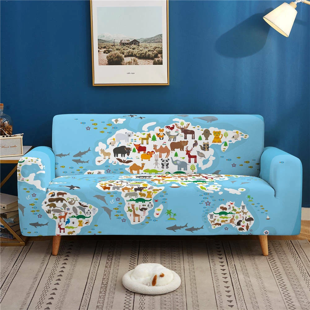 Block Stretch Sofa Cover Lounge Couch Slipcover Recliner Protector