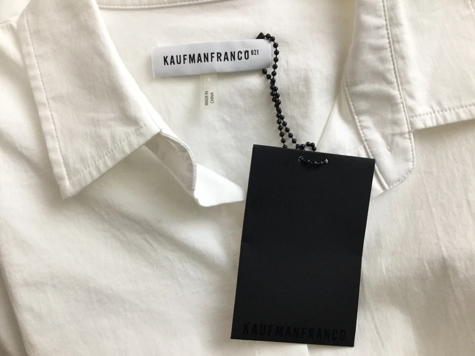 NUEVO CON ETIQUETAS KAUFMANFRANCO 021 Mujer Blusa Blanca Camisa Top Talla S Nueva Foto 4 de 4