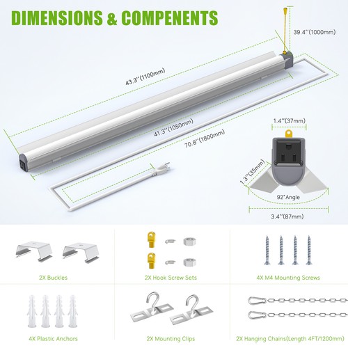 10 Pack 60W LED Shop Light Garage Workbench Ceiling Light Linear High Bay Lamp - Picture 3 of 12