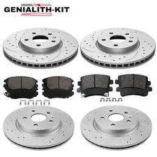 Front Rear Drilled Disc Rotors Brake Pads Kit for LaCrosse Regal Impala Malibu