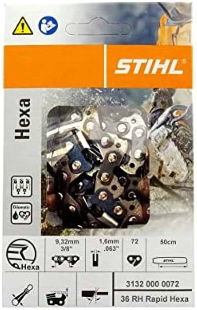 ChaÃ®ne tronÃ§onneuse STIHL 31320000072 Pas : 3/8' Jauge : 1.6 Maillons : 72