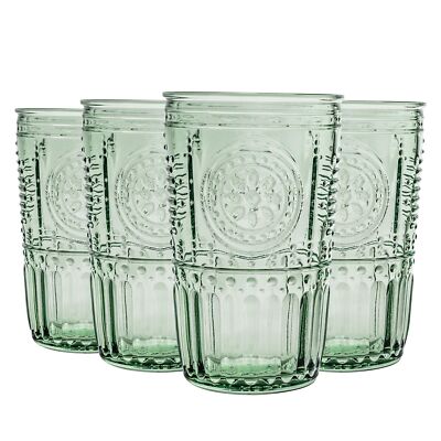 Bormioli Rocco Romantic Set Of 4 Cooler Glasses, 16 Oz. Colored Crystal Glass...