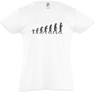 Human Evolution Kids Girls T-Shirt Fun Nerd Ape Apes Charles Darwin Biologist