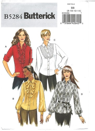2008 Butterick B5284 Misses Shirt size BB 8-14 sewing pattern uncut