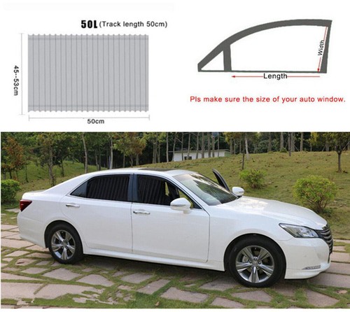2x Car UV Protection Sun Shade Curtains Side Window Visor Accessories W/Tracks - Bild 2 von 12