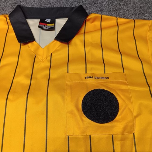 Final Decision Ref Jersey Adult Large Yellow Striped Official Sports Referee - 第 2/7 張圖片