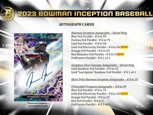2023 Bowman Inception Baseball Hobby Box - Picture 5 of 6