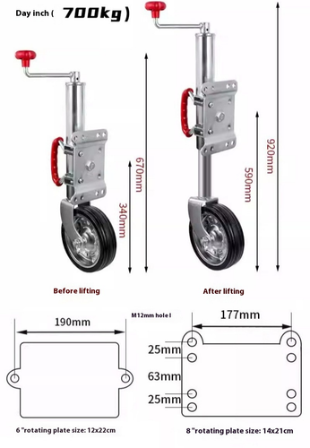8 Inch Top Rocking Trailer Jack Guide Wheel Outrigger Trailer Accessories - Picture 11 of 14