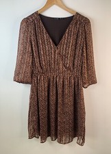 Body Flirt Floral Chiffon Dress Half Sleeve Knee Length UK 12