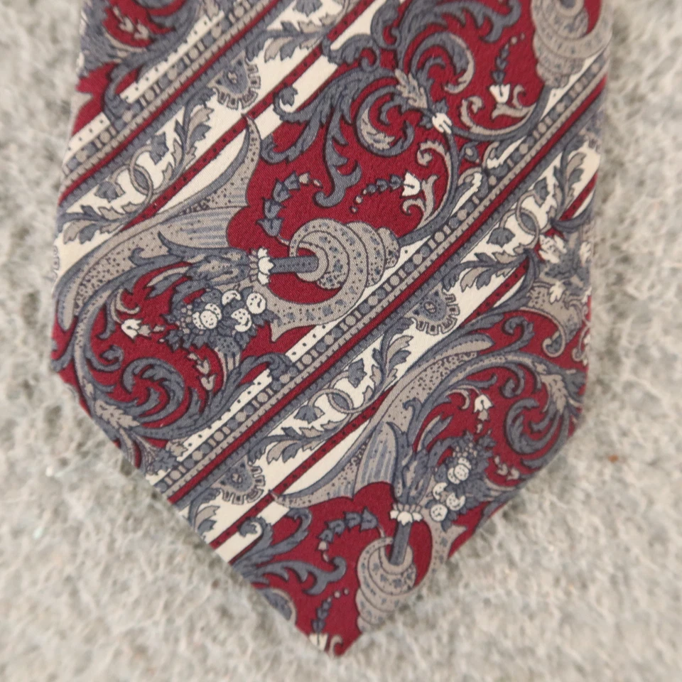 Corbata Stafford azul rojo cachemira 100 % seda hecha a mano 3" Foto 2 de 4