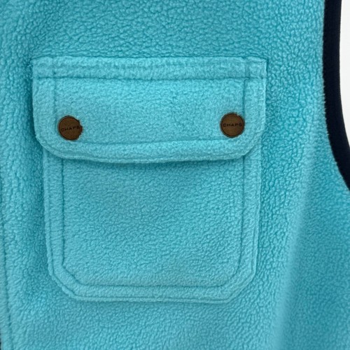 Chaps Fleece Vest Full Zip Pockets Sleeveless Turquoise Blue Womens M - Picture 4 of 12