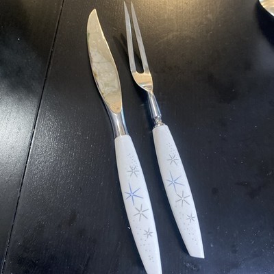 Vtg  atomic burst MODE Danish Stainless Sheffield England  Carving Set MCM X