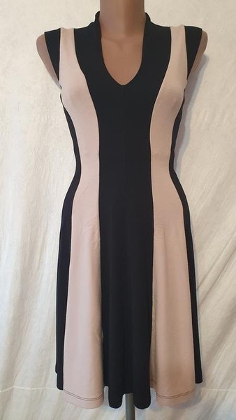 Women French Connection Dress Beige Viscose 36
