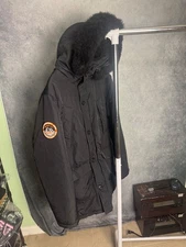 Superdry Everest Expedition Parka Men’s 2XL Black Winter Coat Faux Fur Hood 