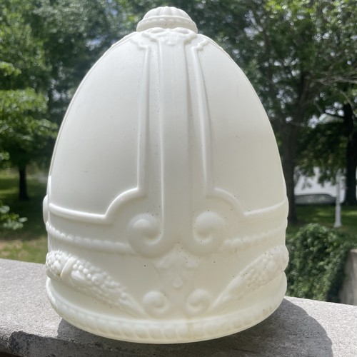Antike Art Deco Milchglas Pendelleuchte Schirm Kugel geprägt 10”, 3,5” passend