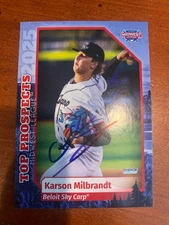 2025 Midwest League Top Prospects Set Card #16 Karson Milbrandt Beloit Sky Carp