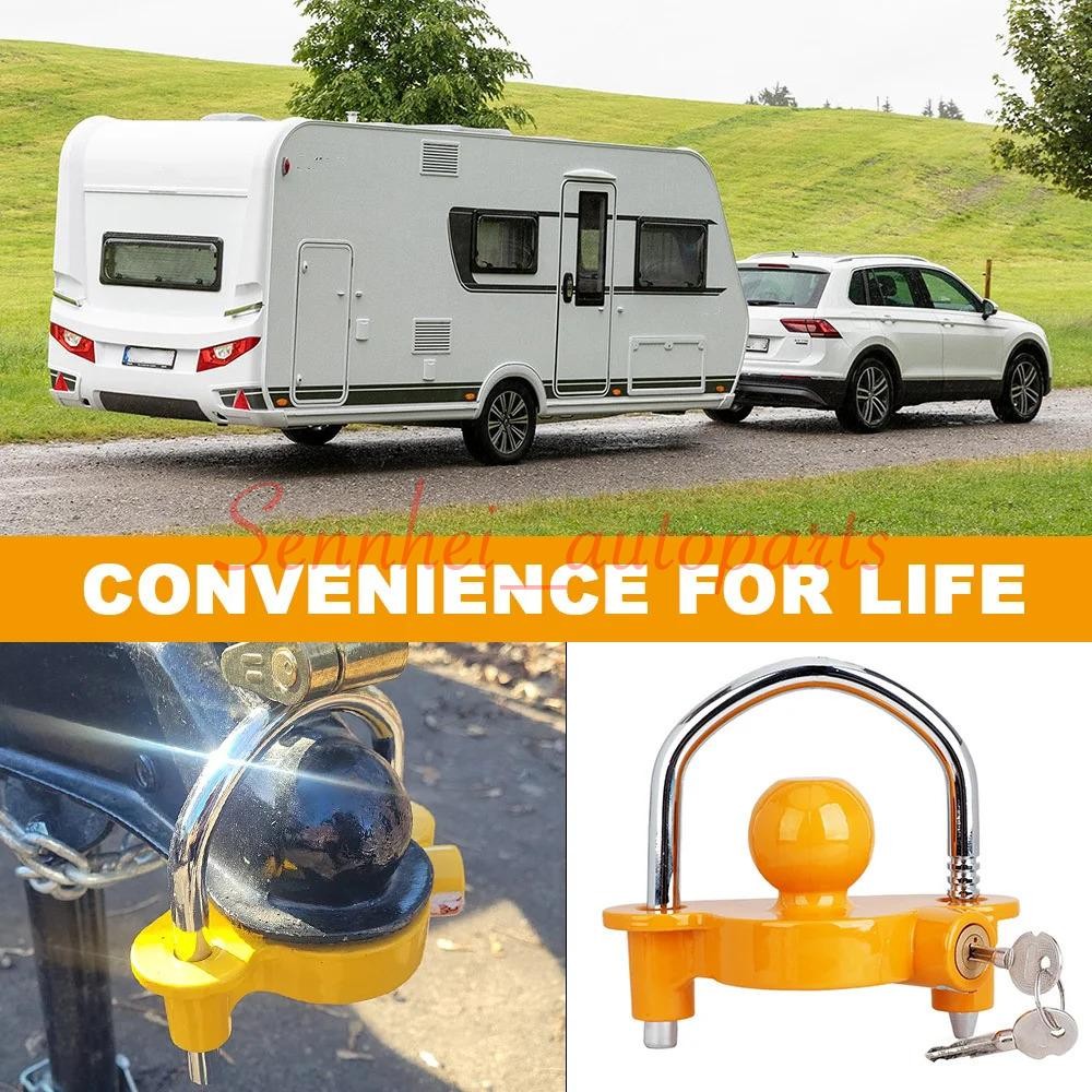 Trailer Lock Universal Adjustable Heavy-Duty Towing Hitch Lock Couple..