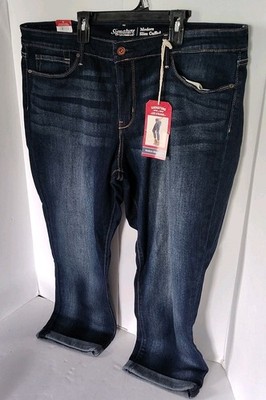 20 Signature Levi's Super Stretch Soft Denim Midrise Modern Slim Cuffed Jeans