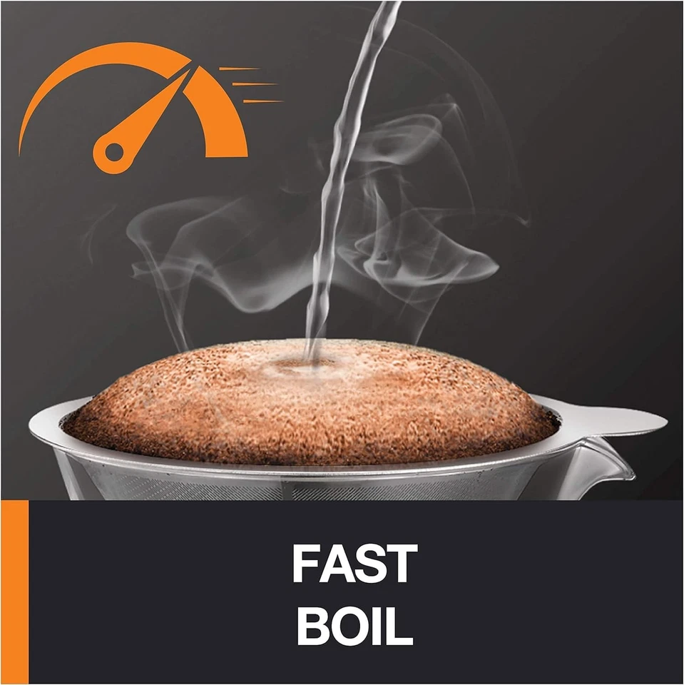 : Chaleira elétrica 1,5L, interior de aço inoxidável Cool Touch, 1500 Watts, rápida... - Imagem 2 de 4