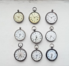 Antico orologio da tasca vittoriano argento sterling da donna carica chiave 1870-1910