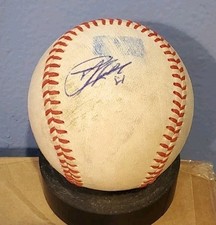 Autographed Baseball game used TAYDEN HALL Milwaukee Brewers 