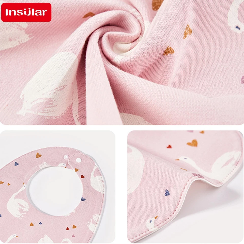 Baberos Insulares Bebé Recién Nacido Algodón Suave Saliva Toalla Bebé Alimentación Paño Muselina S Foto 2 de 4