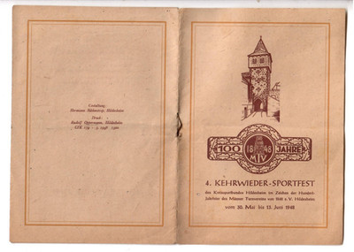 JAB4- Programmheft 4. Kehrwieder-Sportfest Turnverein Hildesheim 1948