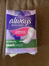 12 x Always Discreet Sensitive Bladder Incontinence Pads Normal (1 Pack of 12)