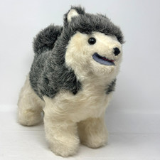 DAKIN Siberian Husky Pup Puppy Dog 11" Plush 1977 Gray White Vintage Wolf