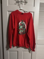 Vintage Womens Hanes Her Way Christmas Tree Crewneck Sweatshirt Size XL