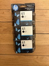 3-pack NEW HP BLACK 61 GENUINE OEM INK TONER CH561WN/140 exp 04/27 FREE SHIPPING