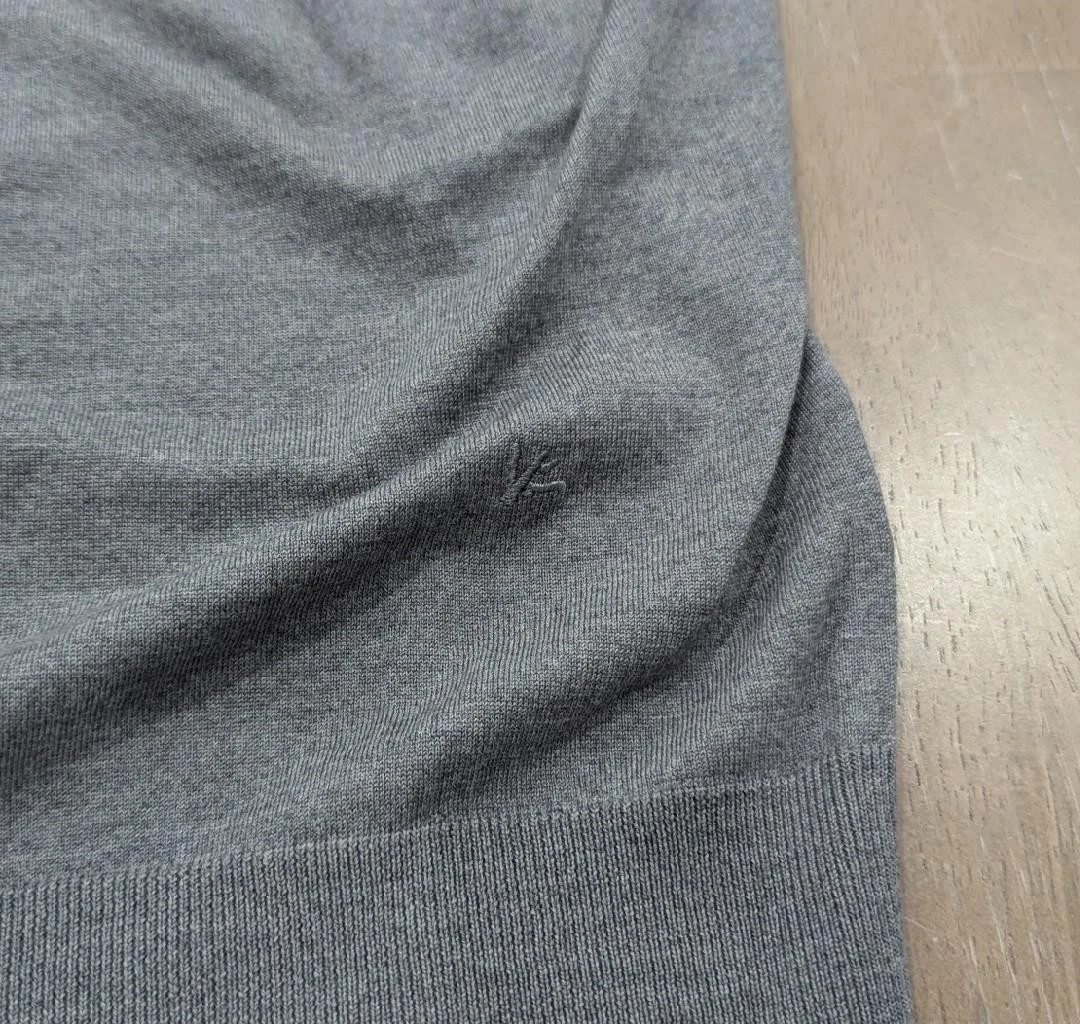 Cárdigan de punto de lana gris grande con cuello en V ISAIA $775 para hombre