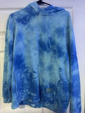 Dragon Ball Z Size Adult Large Pullover Hoodie Super Primitive Tiedye Blue