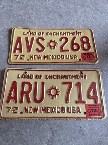 1972‘s OLD LICENSE PLATE NEW MEXICO 