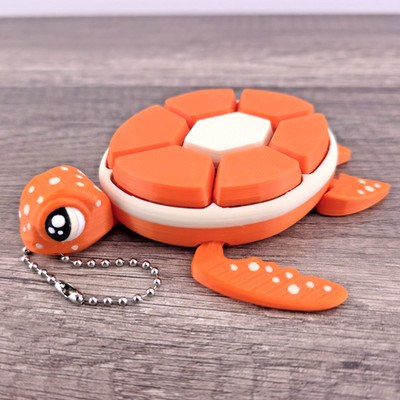 Orange Fruit Turtle Clicker 3D Fidget Toy Keychain   Sensory Desk Toy