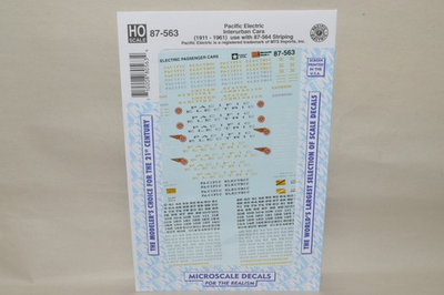 #ad #ad HO scale Microscale decals 87 563 Pacific Electric Ry interurban traction cars $9.00