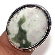 Peace Jade 925 Silver Plated Ring US 9 Gemstone Jewellery Most Beautiful GW