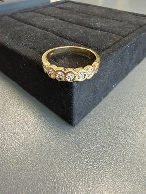 Brilliant Ring 585 Halb Memory Ring 14 Karat Gelbgold aus Nachlass RG 58
