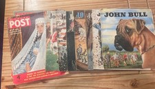 Lot of 9 Large Vintage UK Magazines 40's-50s, 7John Bull VG & 2 Picture Post G