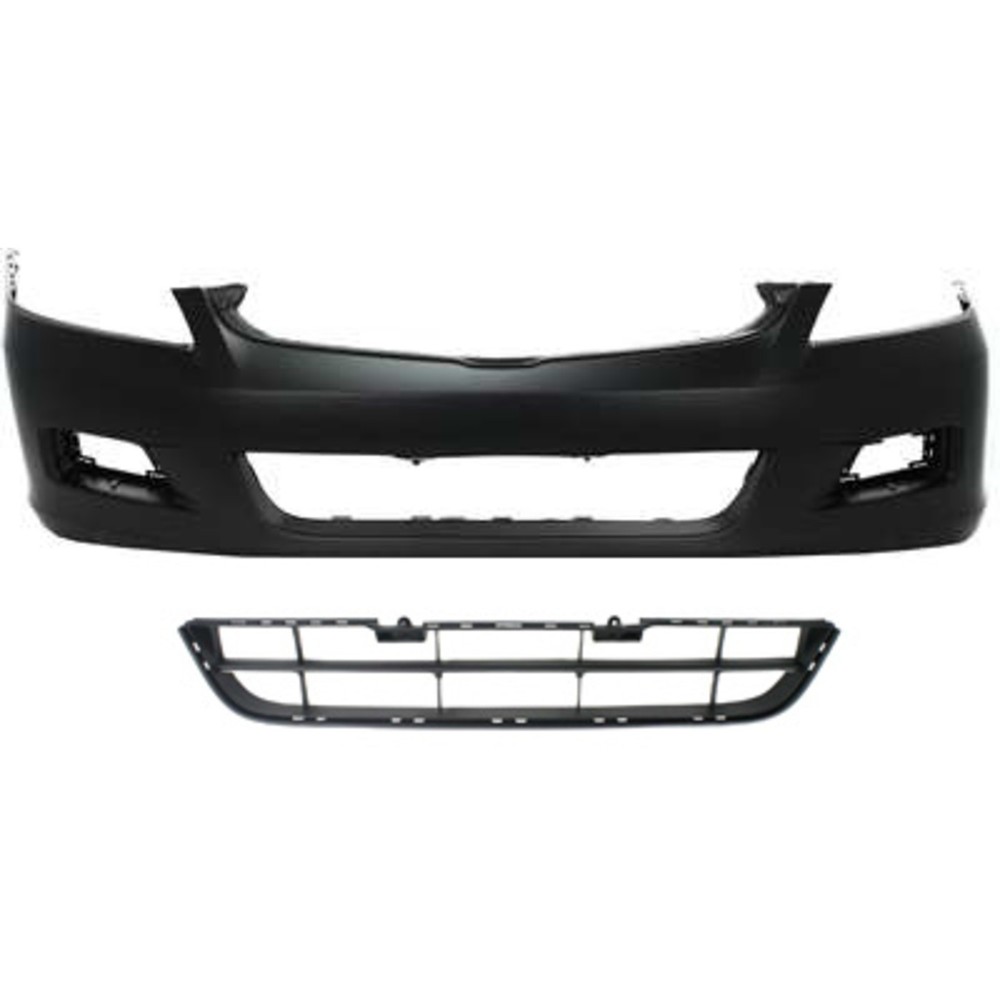 2006-07 Honda Accord Sedan Front Bumper Cover Kit Primed with Grille