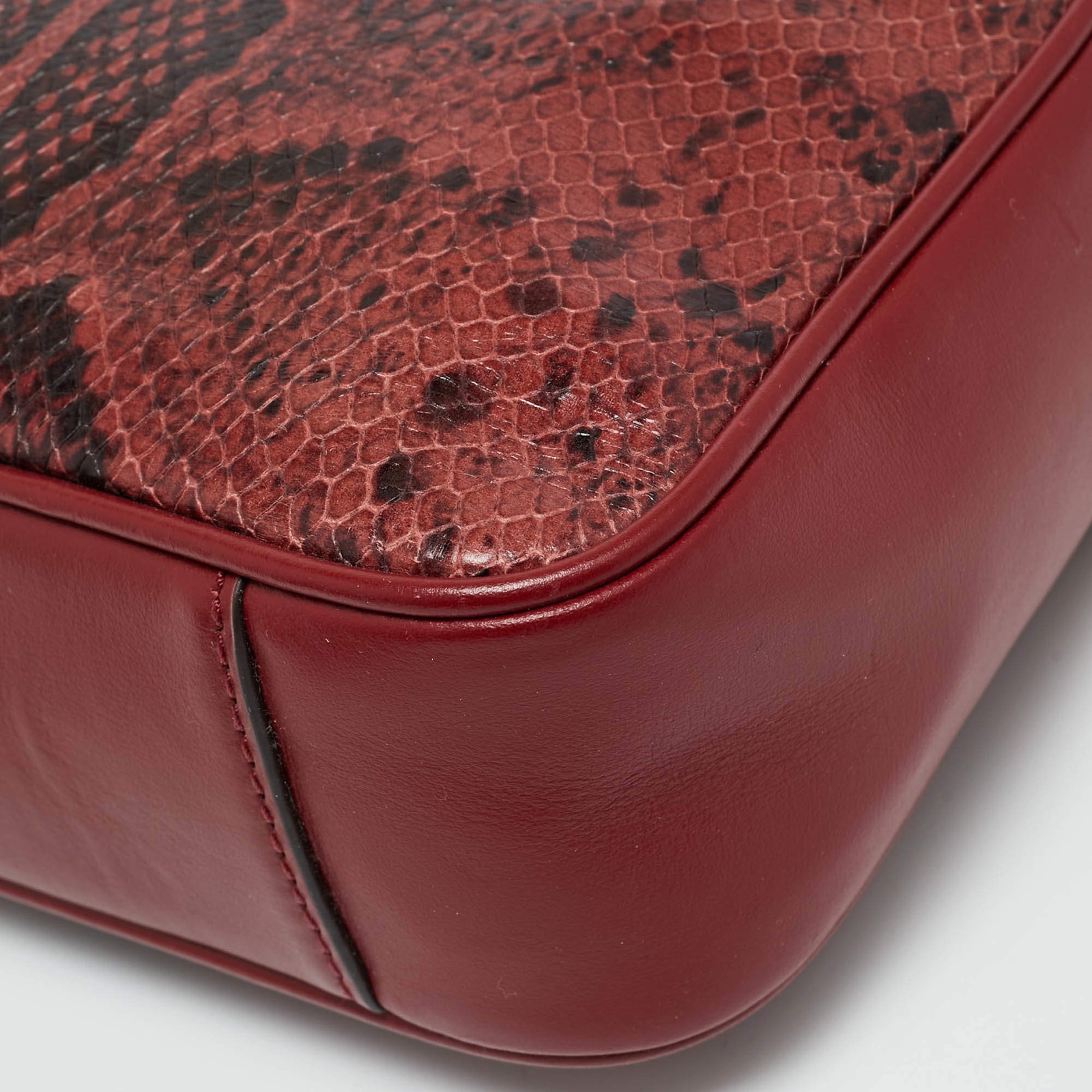 Michael Kors Red Python Embossed and Leather Jet … - image 11