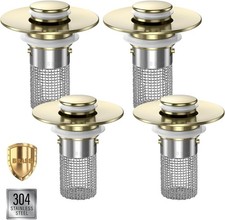 Bathroom Sink Drain Strainer, 4PCS Pop-up Sink Drain Strainer with Removable