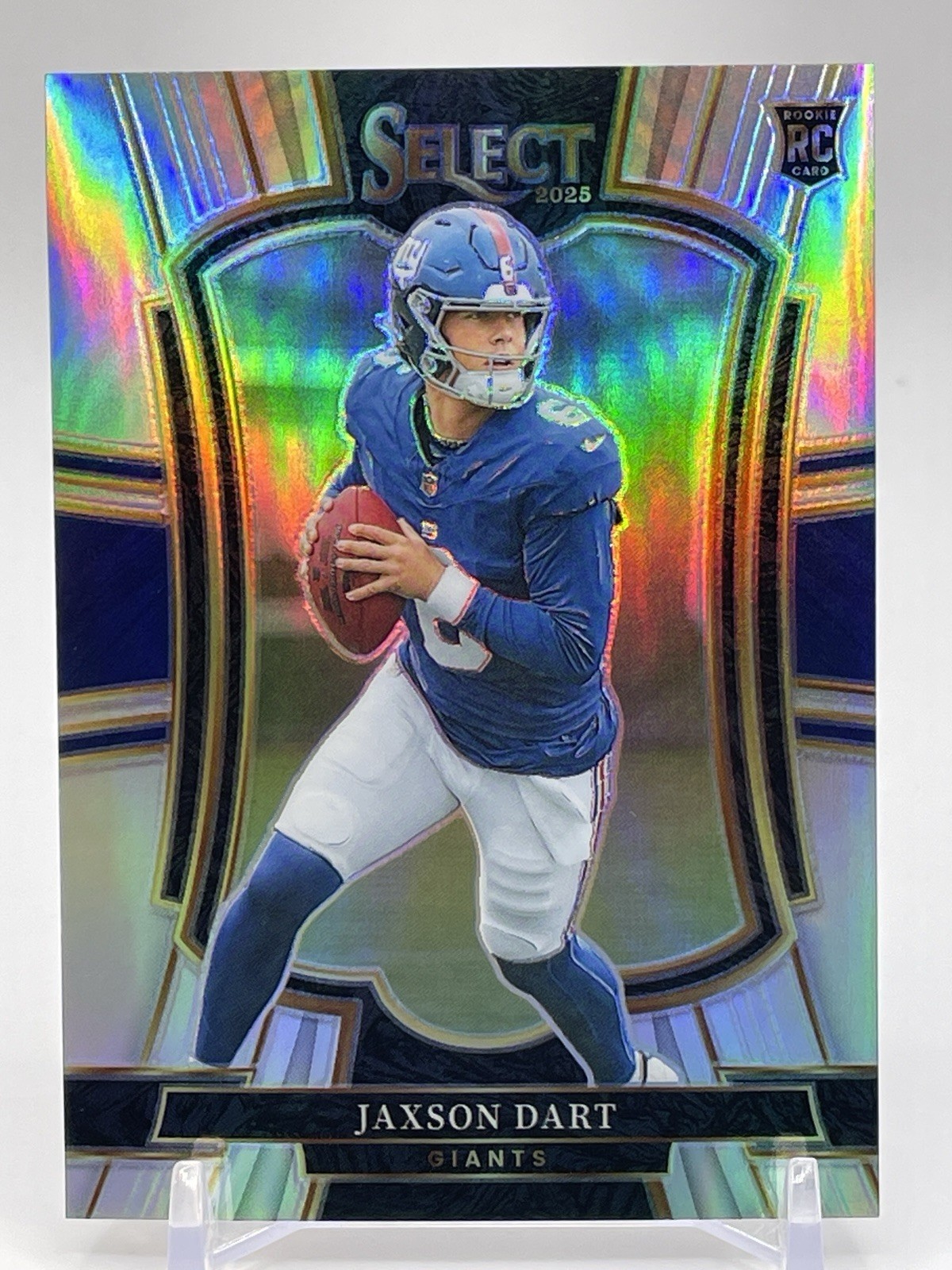 2025 Panini Select, Jaxson Dart RC, Silver Prizm Premier Level #193 Giants