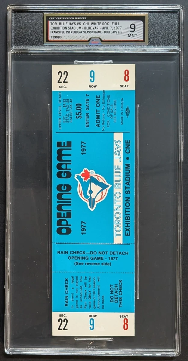 Toronto Blue Jays Baseball 1977 Vintage Sports Ticket Stubs for
