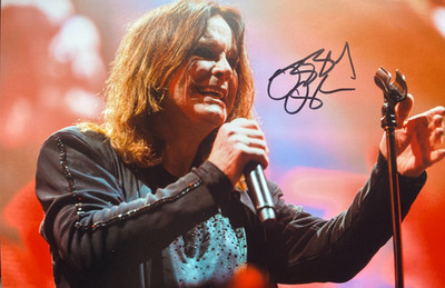 12x8 Photo Hand Signed Late Ozzy Osbourne Black Sabbath Legend + COA & PSA CARD