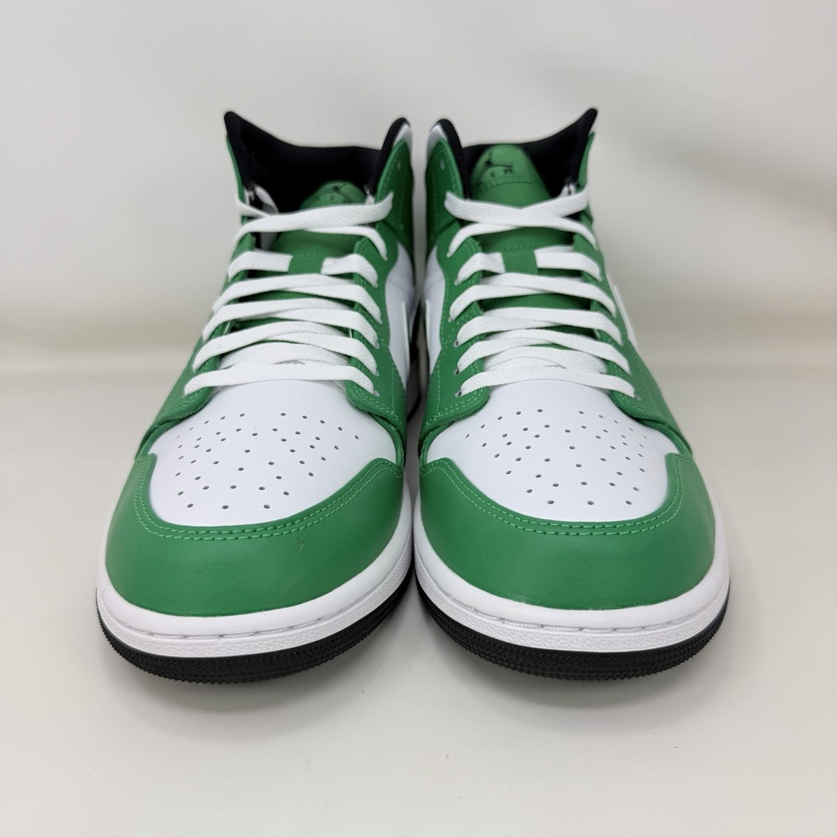 Jordan 1 Mid White Leather Athletic Basketball Sneakers Lucky Green Mens Size 13 Size 12 - Air Jordan 1 Mid Lucky Green for sale online | eBay main image 3